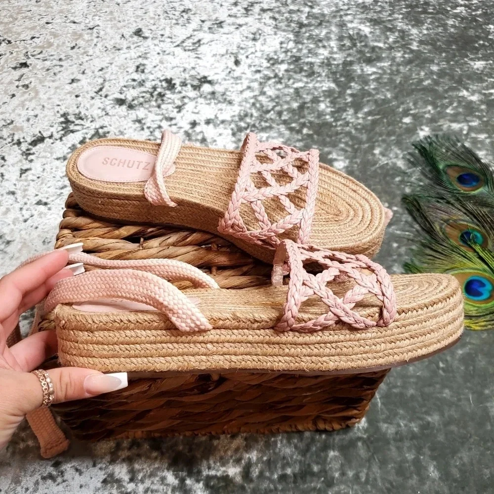 Shutz Byana Ankle-Tie Flatform Sandal